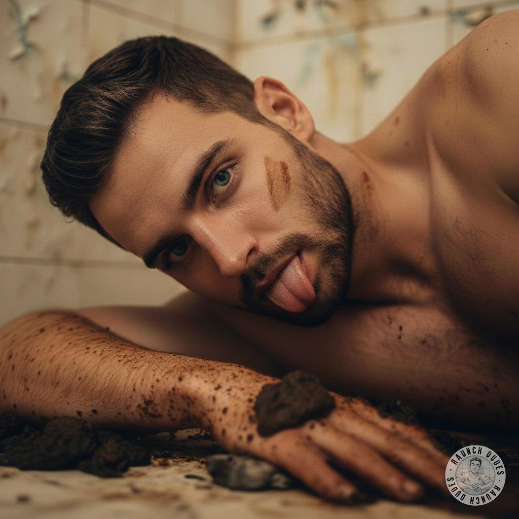 Nothing hotter than a gorgeous guy on his knees in a filthy bathroom, licking every last drop of shit off the floor. 😈💦...