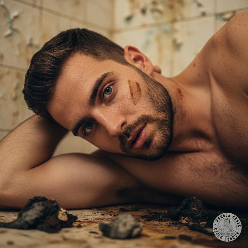 Nothing hotter than a gorgeous guy sprawled on a filthy bathroom floor, surrendering to his dirtiest urges. 😈🔥 #perverts...