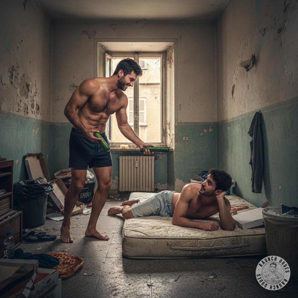 Those zucchinis look ready to slide into that tight ass on the mattress. 😏🍆 Who’s craving some fresh veggie action?...