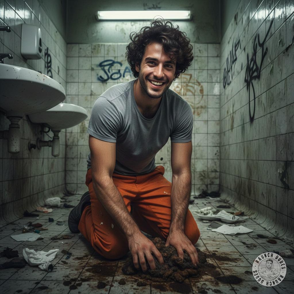 Nothing hotter than a boy on his knees, scrubbing piss and shit off a public bathroom floor. The way he licks his lips...
