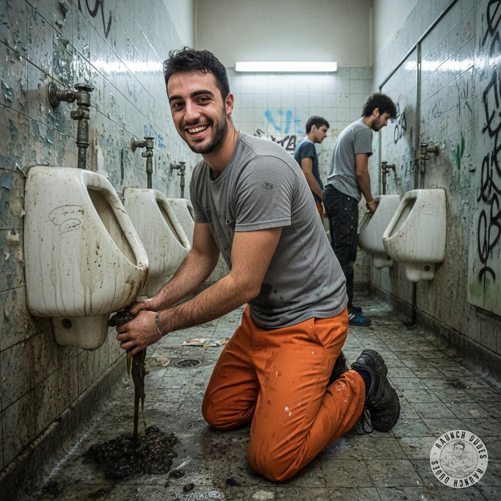 Nothing hotter than a boy on his knees, scrubbing piss and shit off the tiles with his tongue. 😈🔥 #gayscat #workers #toilet...
