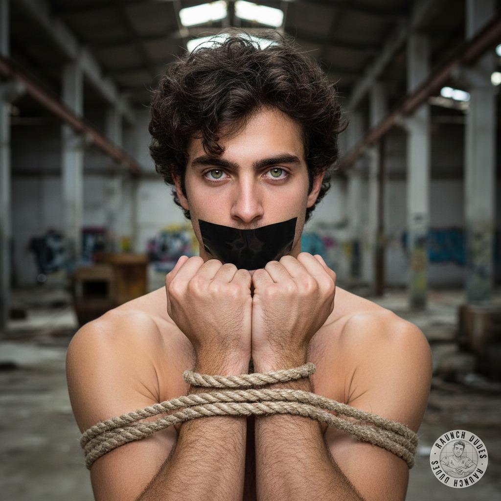 Bound, gagged, and begging for more in an abandoned warehouse—this Spanish boy knows how to take it like a champ. 😈🔥...