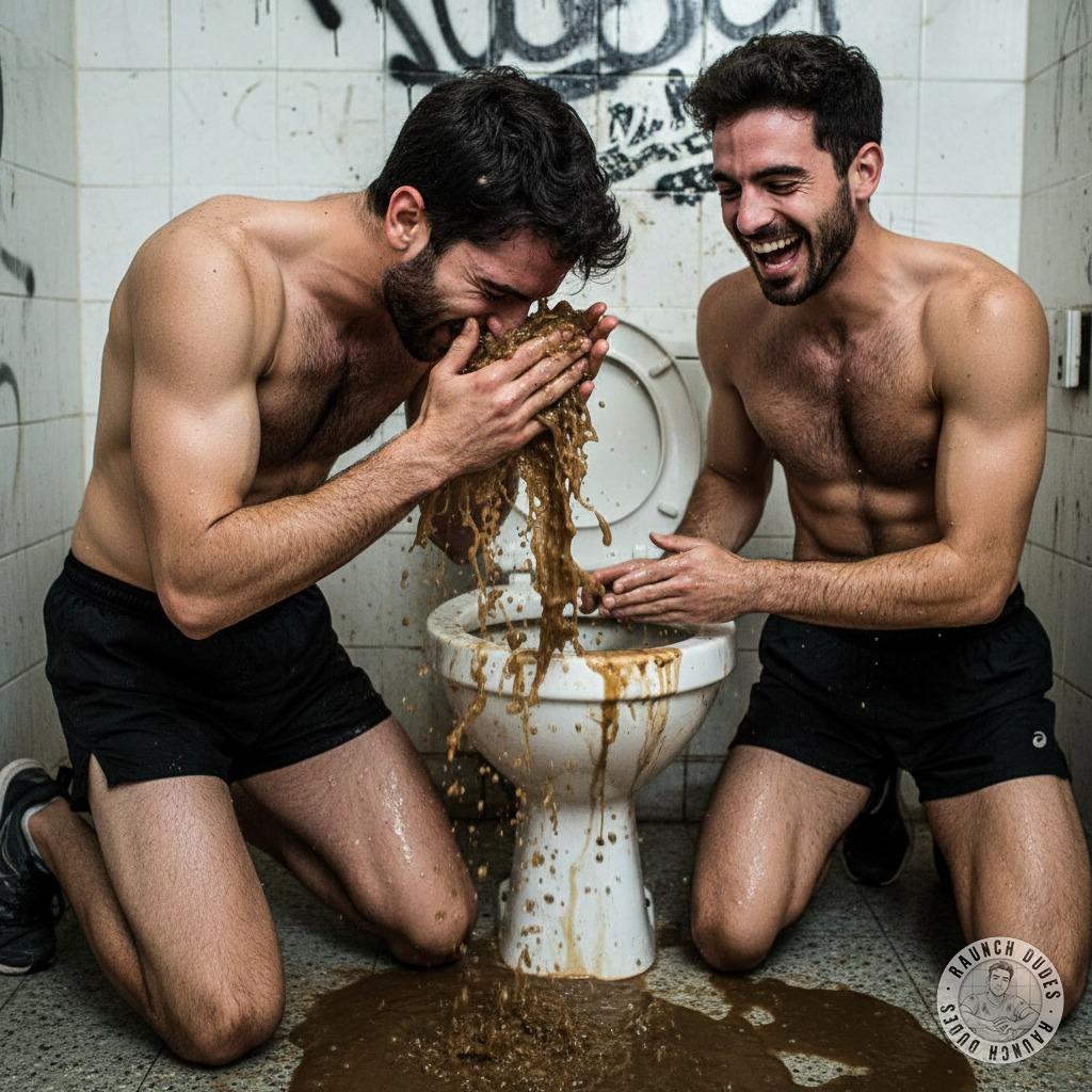 Watching this filthy pervert wash his face in toilet water, covered in shit—so hot, so wrong, so irresistible. Who else...