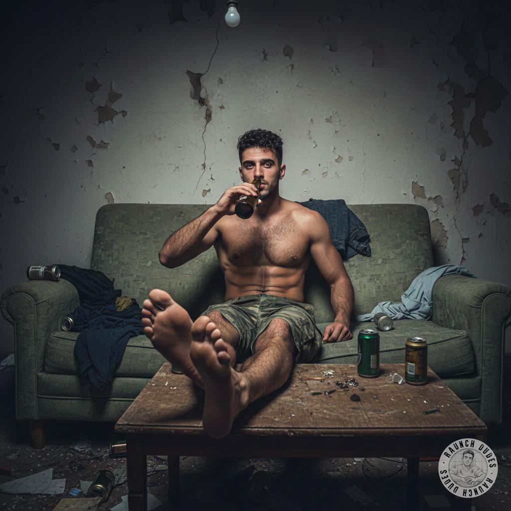 Rough boy, cold beer, and those dirty feet—perfection. Nothing hotter than a guy who owns his filth. 🍻👣 #perverts...