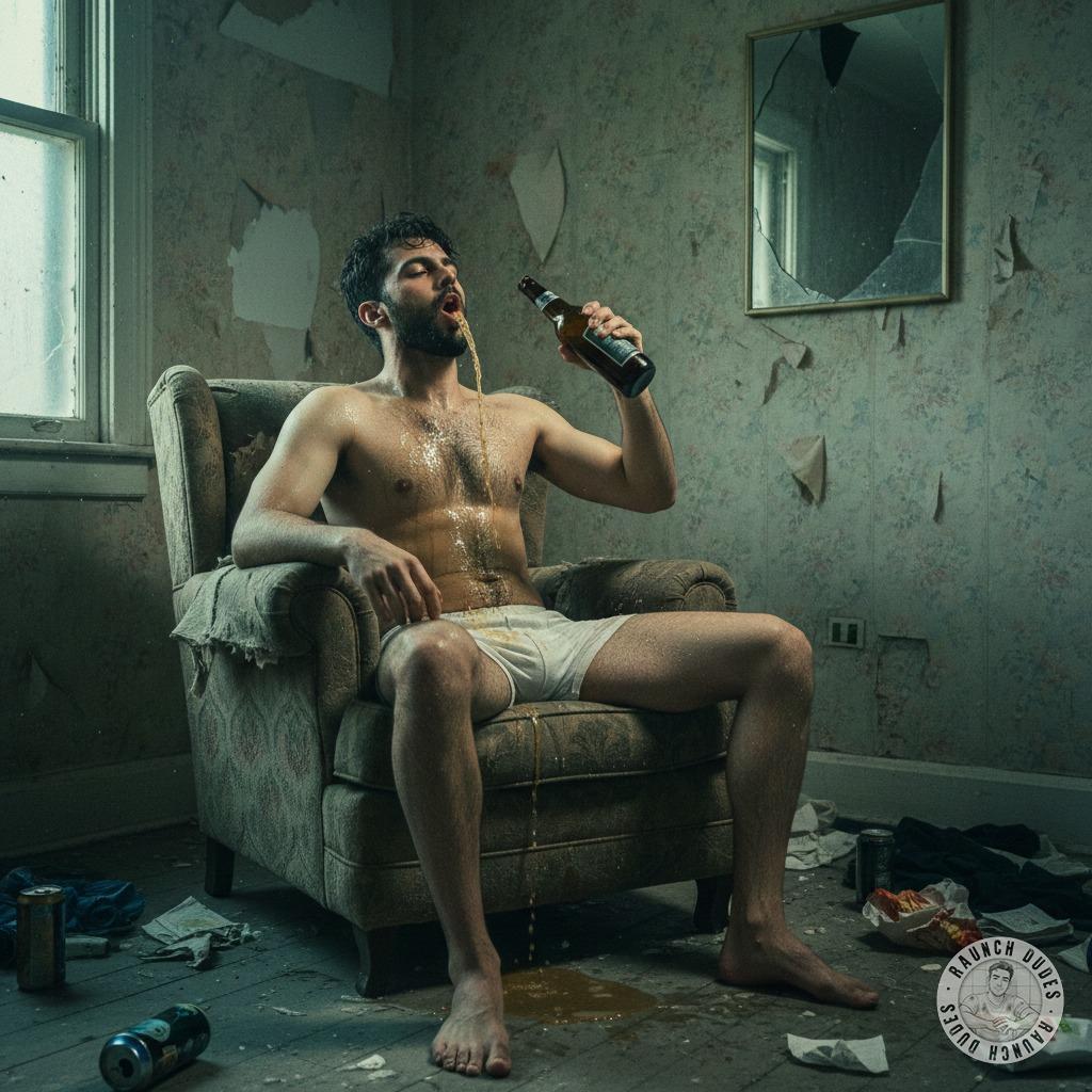 Nothing hotter than a redhead getting wild with his beer—spitting it all over himself like a dirty little mess. 🍺🔥 Who else...