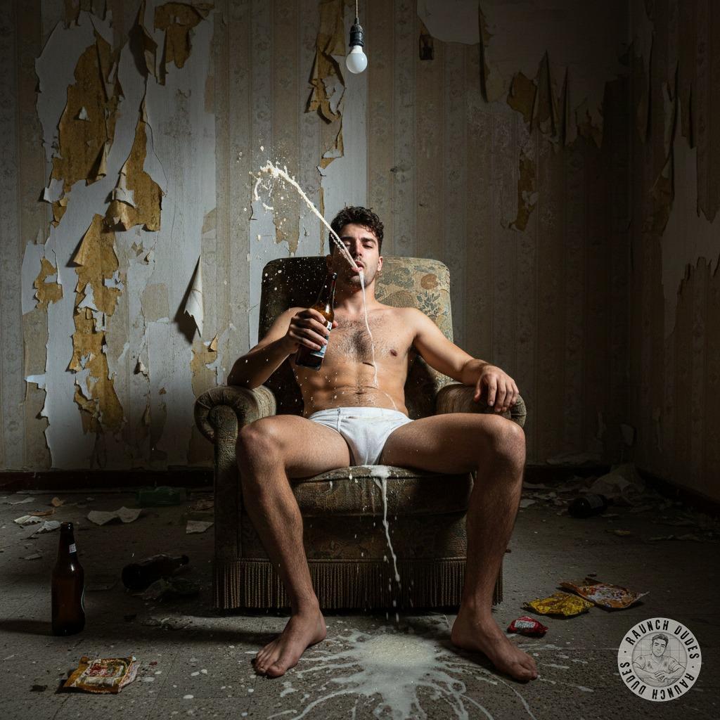 Nothing hotter than a redhead getting wild with his beer—spitting it all over himself like a dirty little mess. 🍺🔥 Who else...