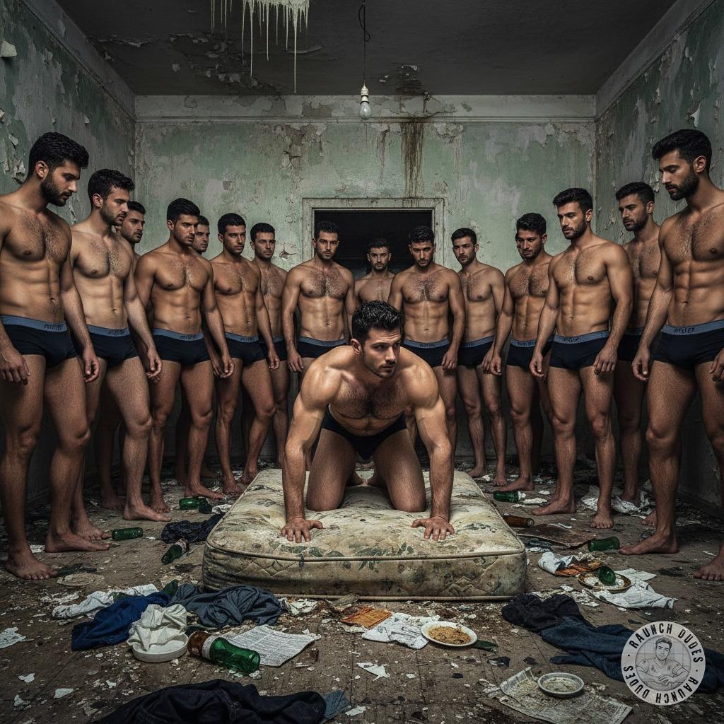 Imagine this hunky twink getting raw-dogged by 20 ripped studs—no condoms, just pure, sticky heat. His tight hole stretched...