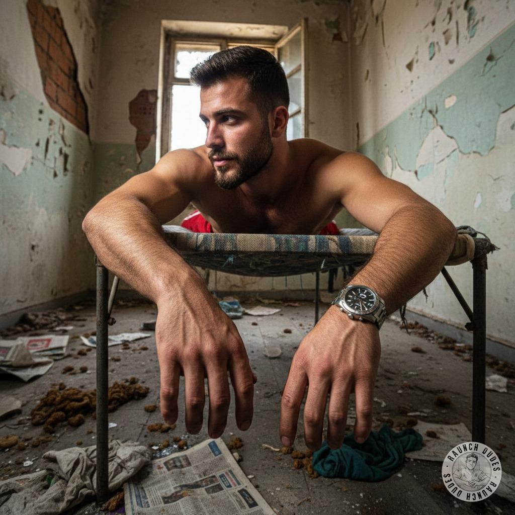 Nothing hotter than a gorgeous guy lost in filth, surrounded by the raw, primal mess of human decay. The scent of piss and...