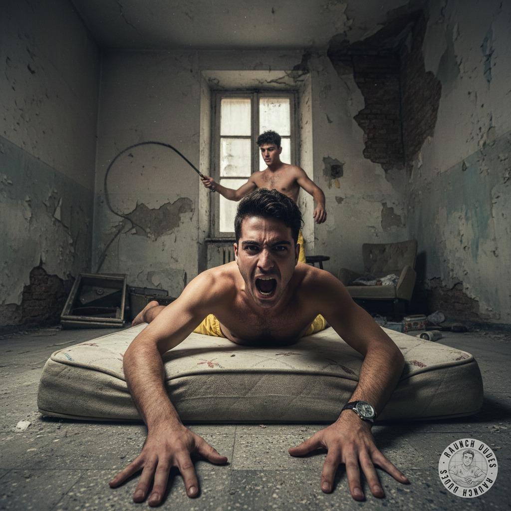 His screams echo as the whip cracks—pure, raw submission. The bastard’s dominance leaves marks, and he fucking loves it....