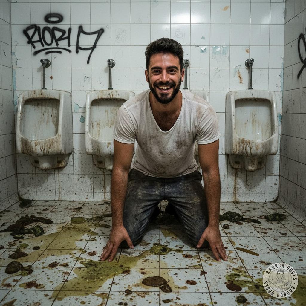 Nothing beats the thrill of sinking into a filthy public toilet, covered in shit and vomit—pure depravity at its finest! 😈💦...