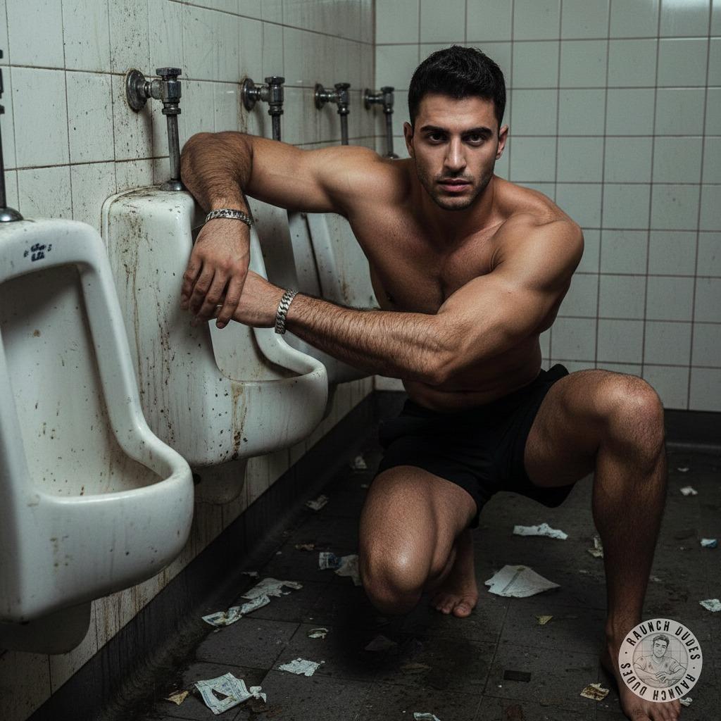 Nothing hotter than a ripped guy flexing in a public bathroom, knowing he’s breaking rules & getting off on it. 😏🔥...