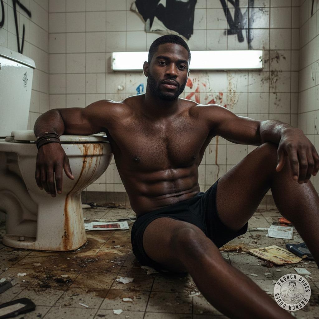Nothing hotter than a ripped guy taking a load off in a public restroom. 😏🔥 The thrill of getting caught, the scent of sweat...