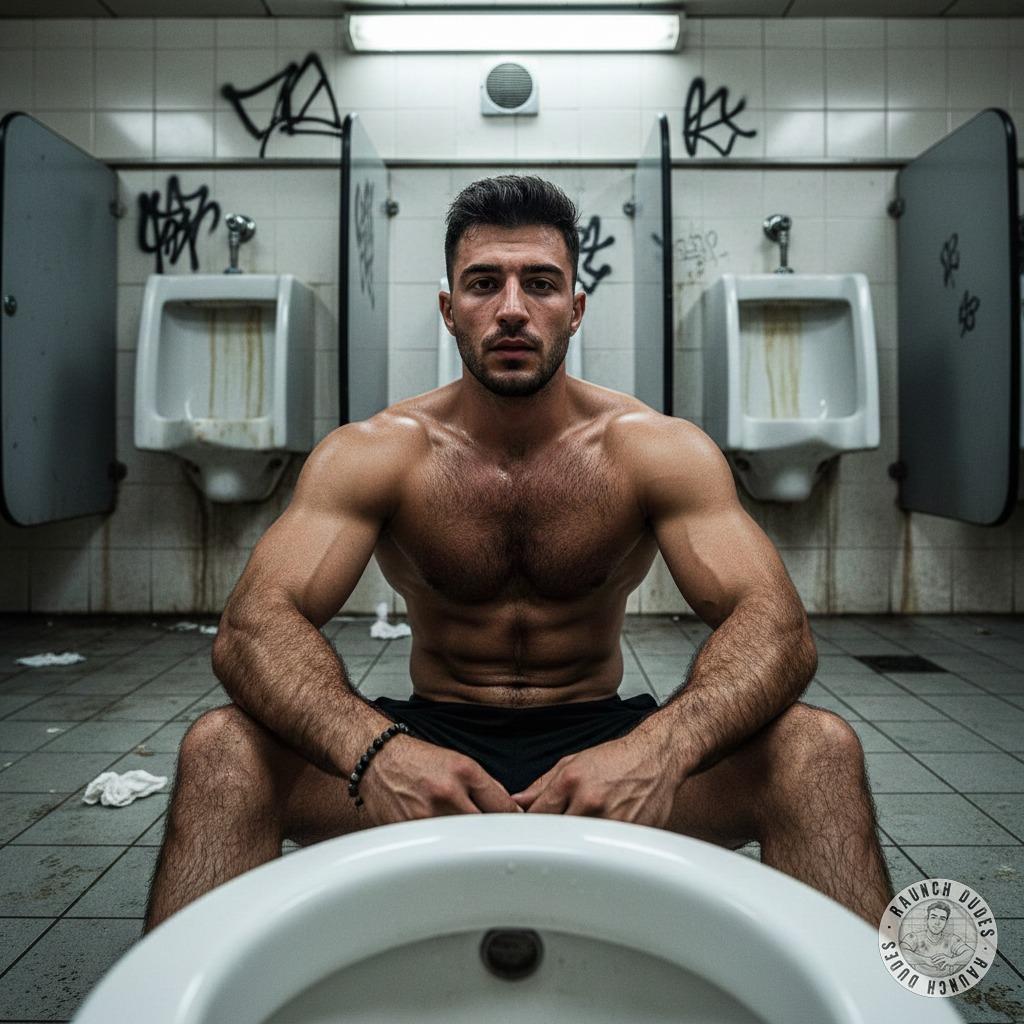 Nothing hotter than a gorgeous guy squatting in a public restroom, pants around his ankles, that naughty grin on his face....