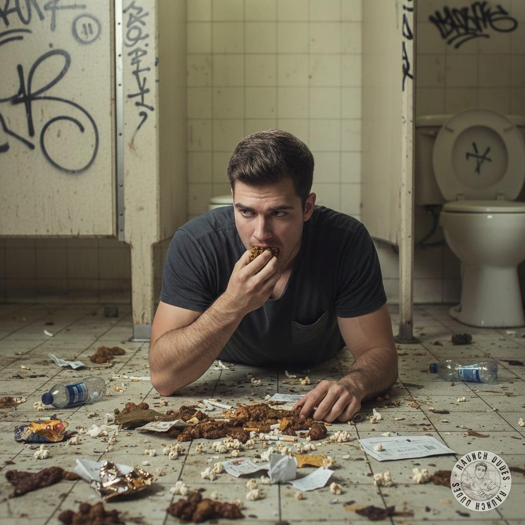 Nothing hotter than a filthy boy licking shit off a public bathroom floor 😈🔥 Who’s ready to get depraved? #gayscat #perverts...
