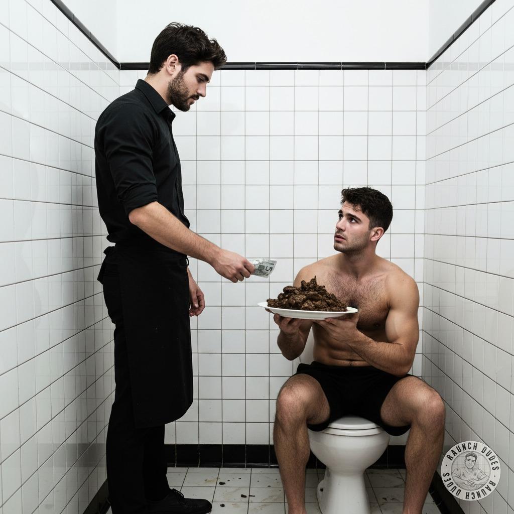 Imagine getting paid to shit for a hot waiter who loves serving your mess to his customers. 😈💩 The ultimate power...