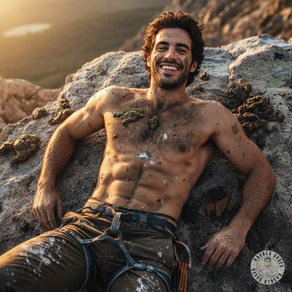 Climbing to new heights of depravity 😈 This filthy mountaineer is sprawled on the rocks, covered in vomit and shit—pure,...