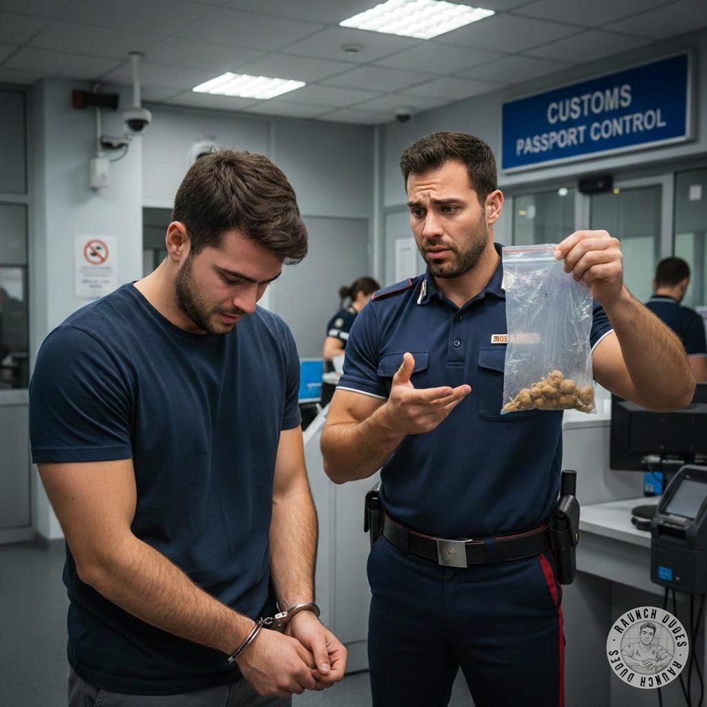 Just caught a hot twink with a bag of shit in his pocket at the airport. 😏🔥 Who knew security checks could be this fun?...