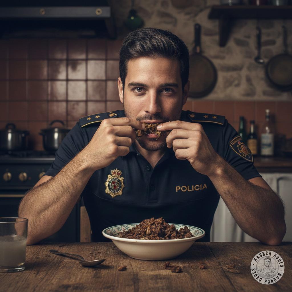 Officer’s dirty secret: devouring shit at the dinner table like it’s fine dining. 😈🍽️ Who’s craving a taste of forbidden...