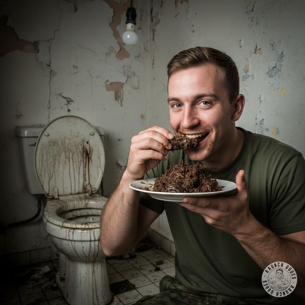 Nothing hotter than a disciplined soldier getting down on his knees to worship filth. 😈🔥 Watch him lick that plate clean, no...