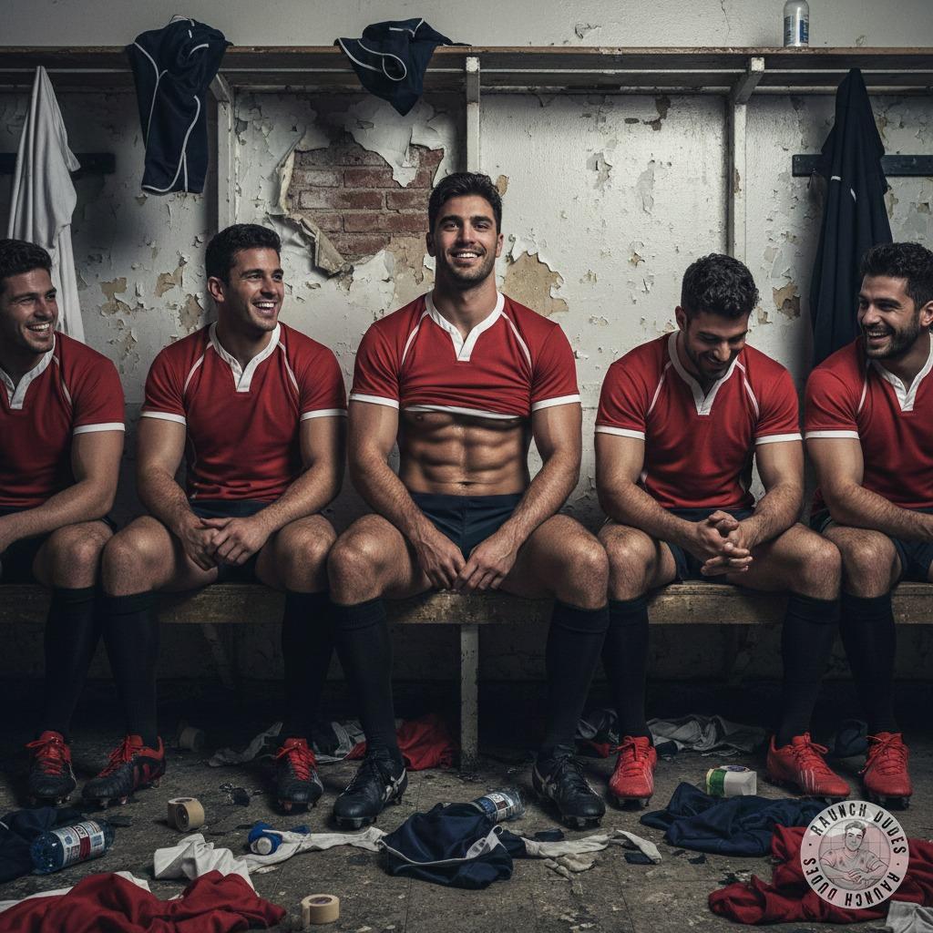 Nothing hotter than a sweaty rugby player flashing his abs in the locker room 😏💦 Who’s ready to get dirty? #dirtyathletes...