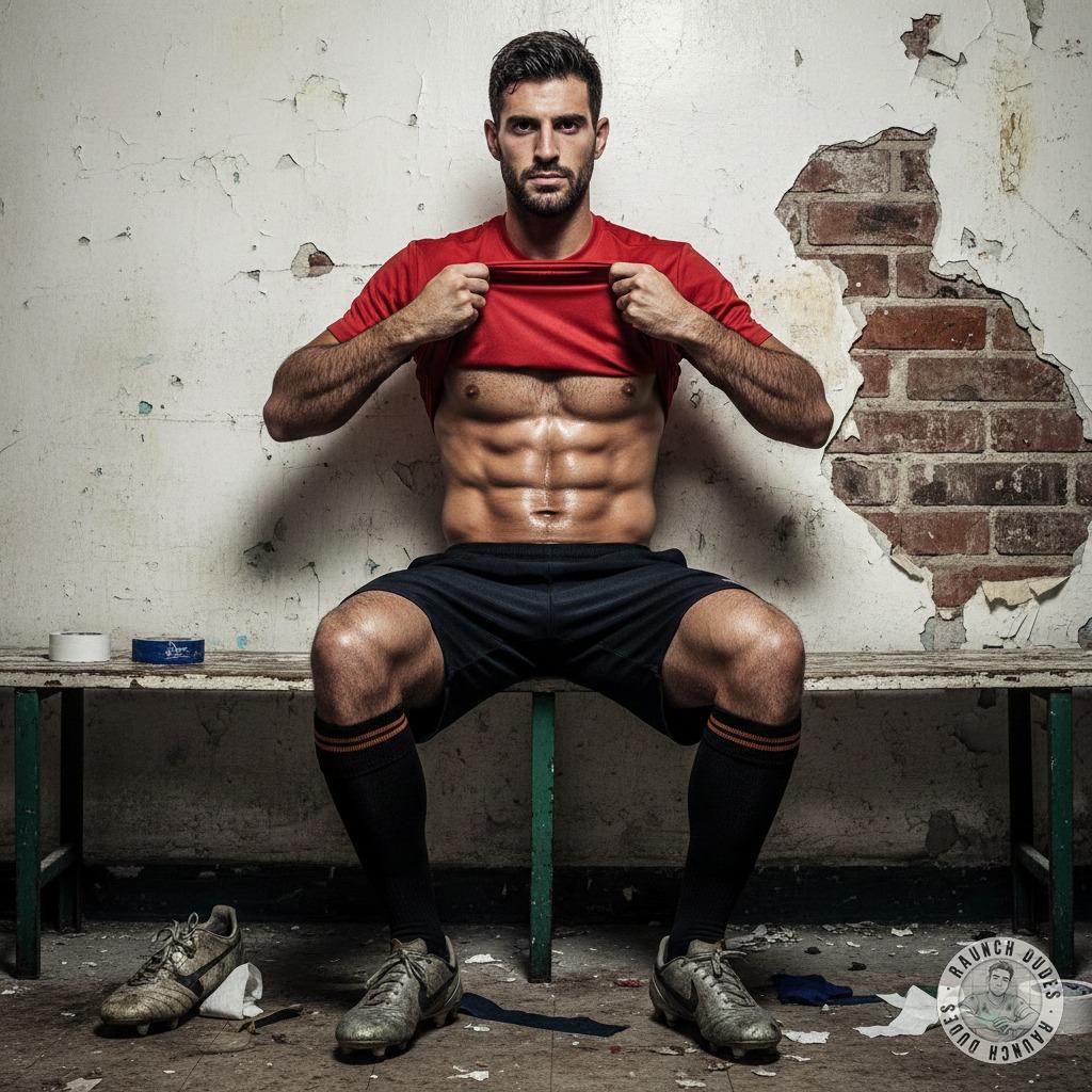 Nothing hotter than a sweaty athlete flashing those abs in the locker room 💦🔥 Who’s ready to get dirty with a jock who knows...