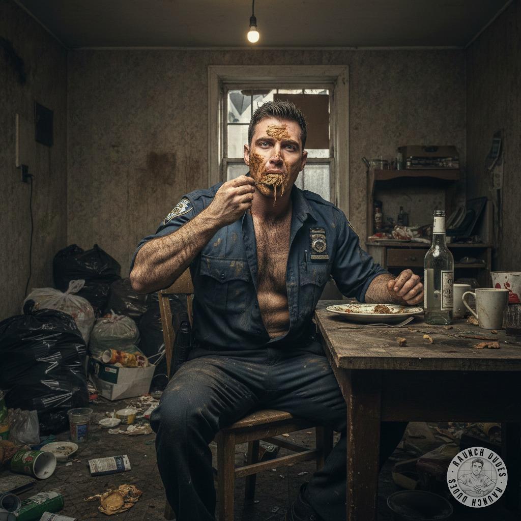 Nothing hotter than a corrupt Turkish cop devouring shit at the dinner table like it’s fine dining. 😈🍽️ #gayscat #dirtycops...
