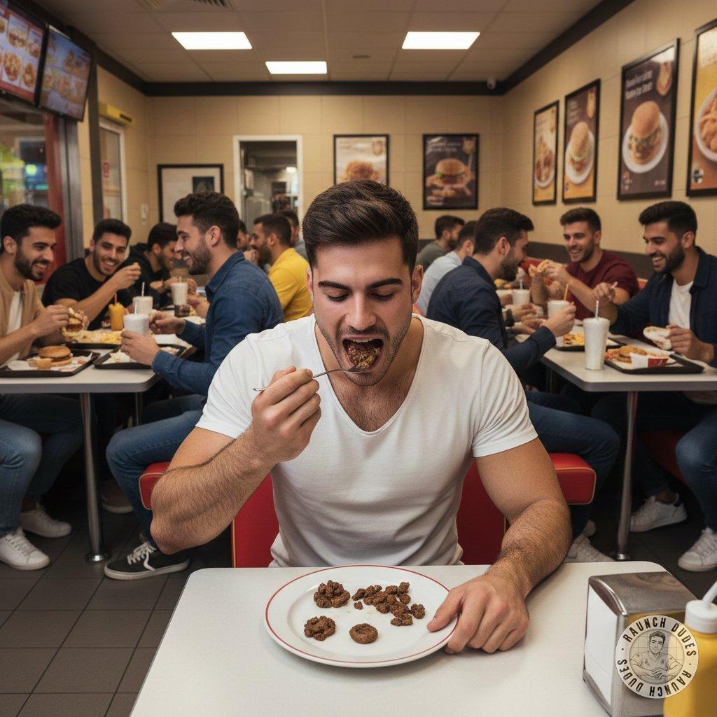 Nothing hotter than a hungry boy devouring his filthy meal in a fast food joint 😈🍔💦 Who’s ready to get messy? #gayscat...