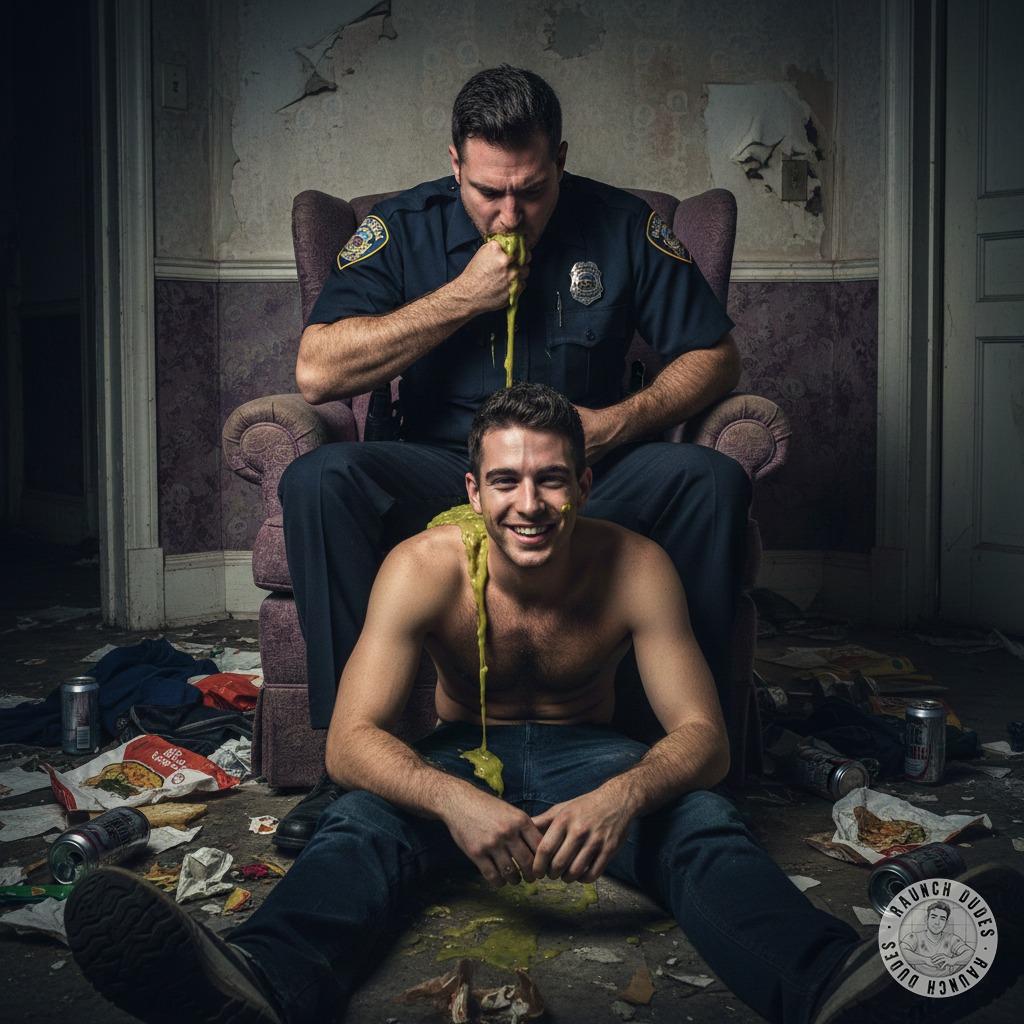 Nothing hotter than a cop losing his lunch all over a lucky boy 😈💦 Who’s ready for some gaypuke action? #gaypuke #dirtycops