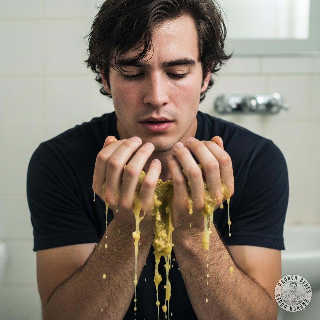 Nothing hotter than a guy losing it and puking all over himself—messy, raw, and so fucking real. 🤮🔥 #gaypuke #perverts #hairy