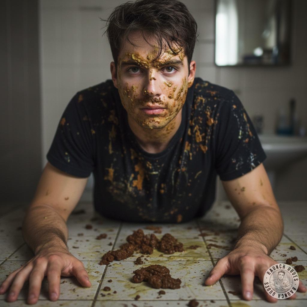 Nothing hotter than a filthy pervert covered in shit on a public bathroom floor 😈🔥 Who’s ready to join the fun? #gayscat...