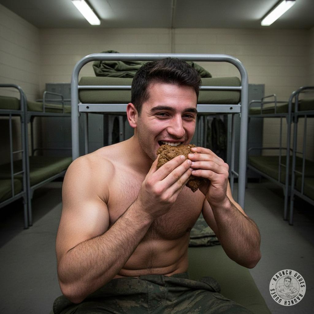 Nothing hotter than a soldier getting down on his knees in the barracks, licking that filthy shit with pure devotion. 😈💦...