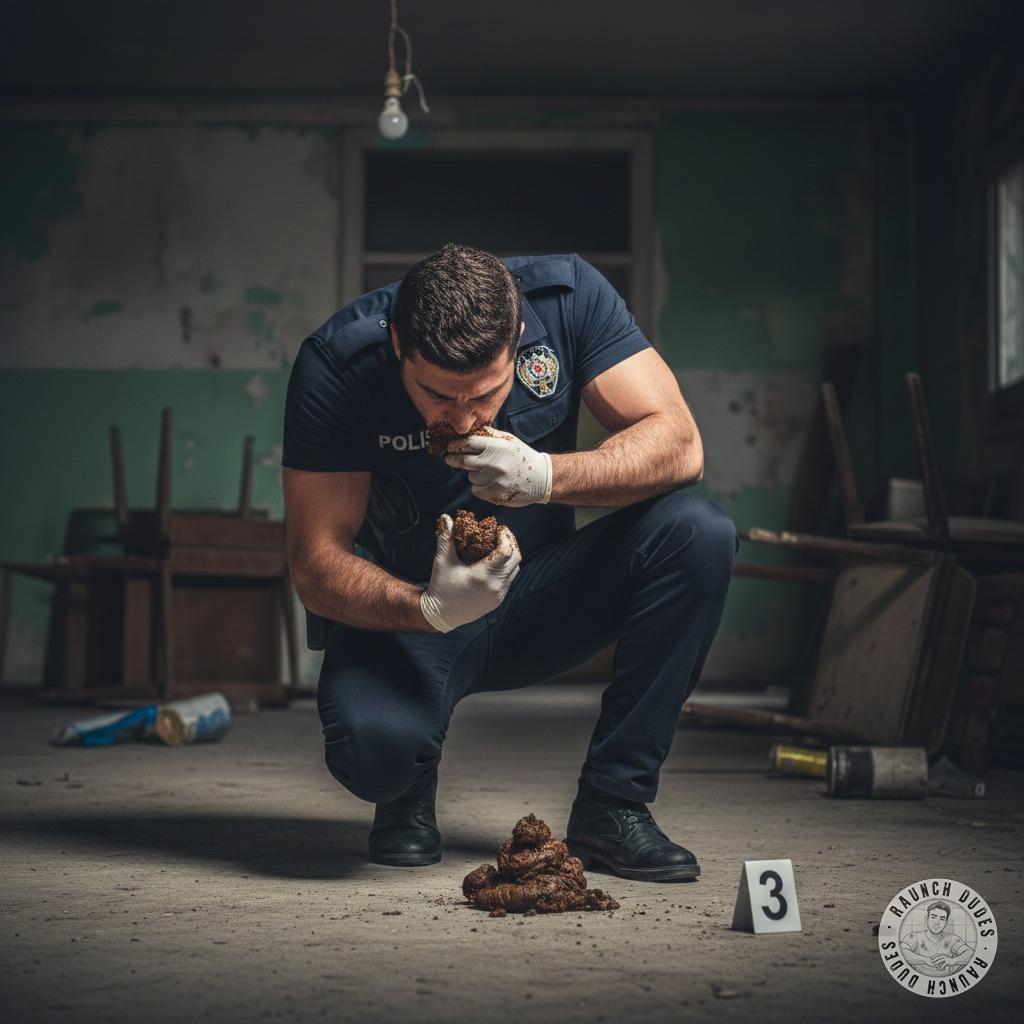 Nothing gets me harder than a cop tasting crime scene shit—raw, unfiltered, and dripping with authority. 😈🔥 #gayscat...