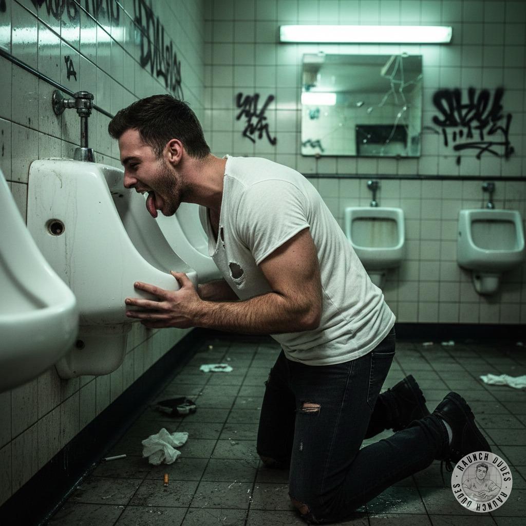 Nothing hotter than a pervert licking a public urinal, tasting the salty mix of piss and desire. 😈💦 #gayscat #gaypiss...