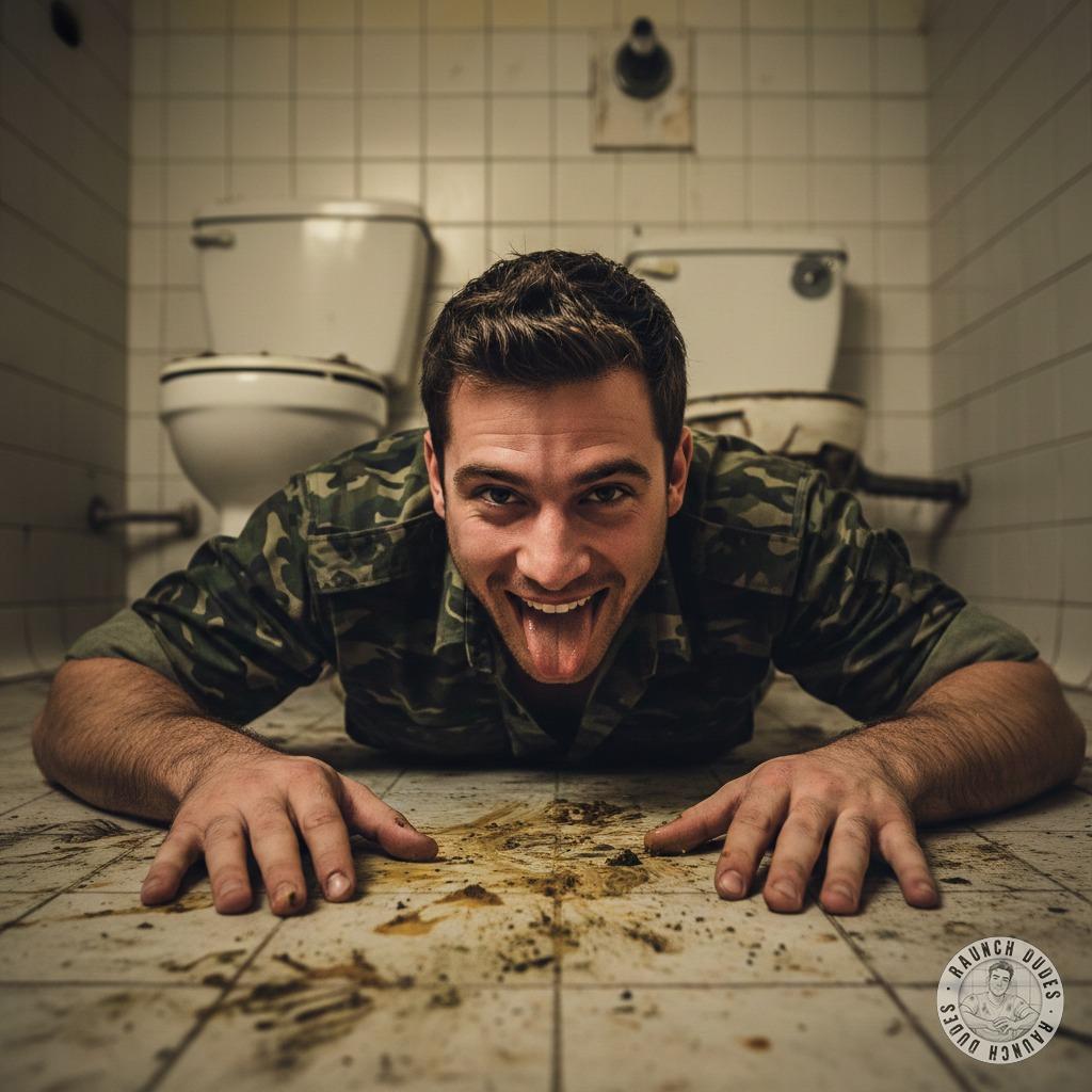 Nothing hotter than a disciplined soldier getting down on his knees to lick the floor clean. 😈🔥 #gayscat #dirtyfantasy...
