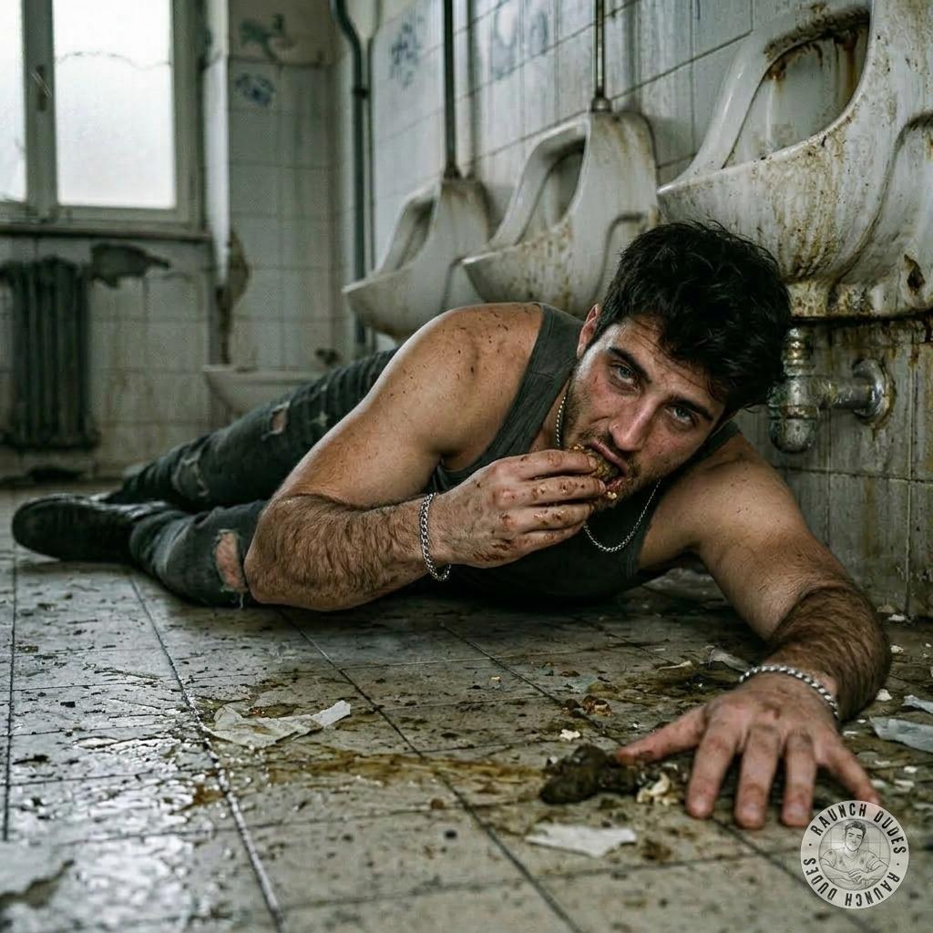 That filthy little pervert’s got his face buried in the stall floor, licking up every last drop 😈💦 #gayscat #perverts...