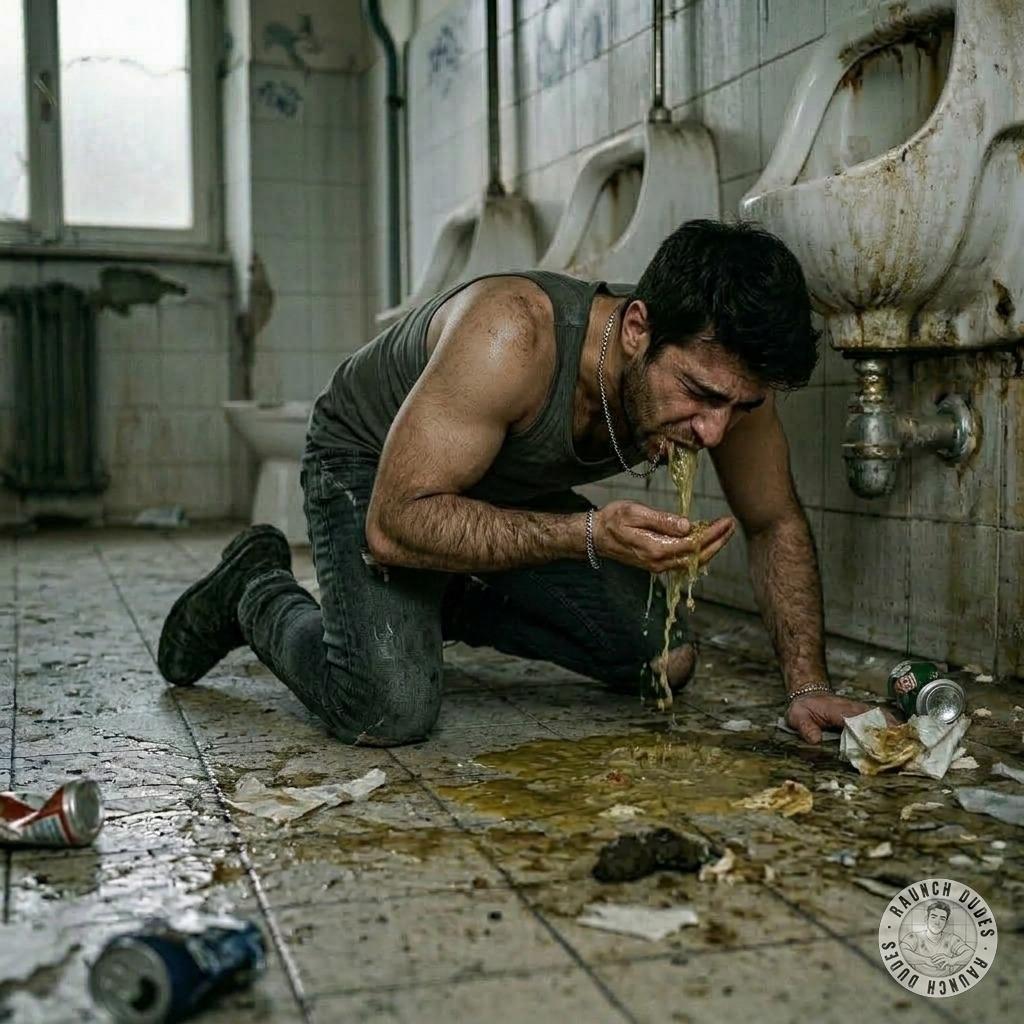 Vomiting in a public bathroom is such a filthy, degrading act… yet so fucking hot when it’s you making the mess 🤢💦 #gaypuke...