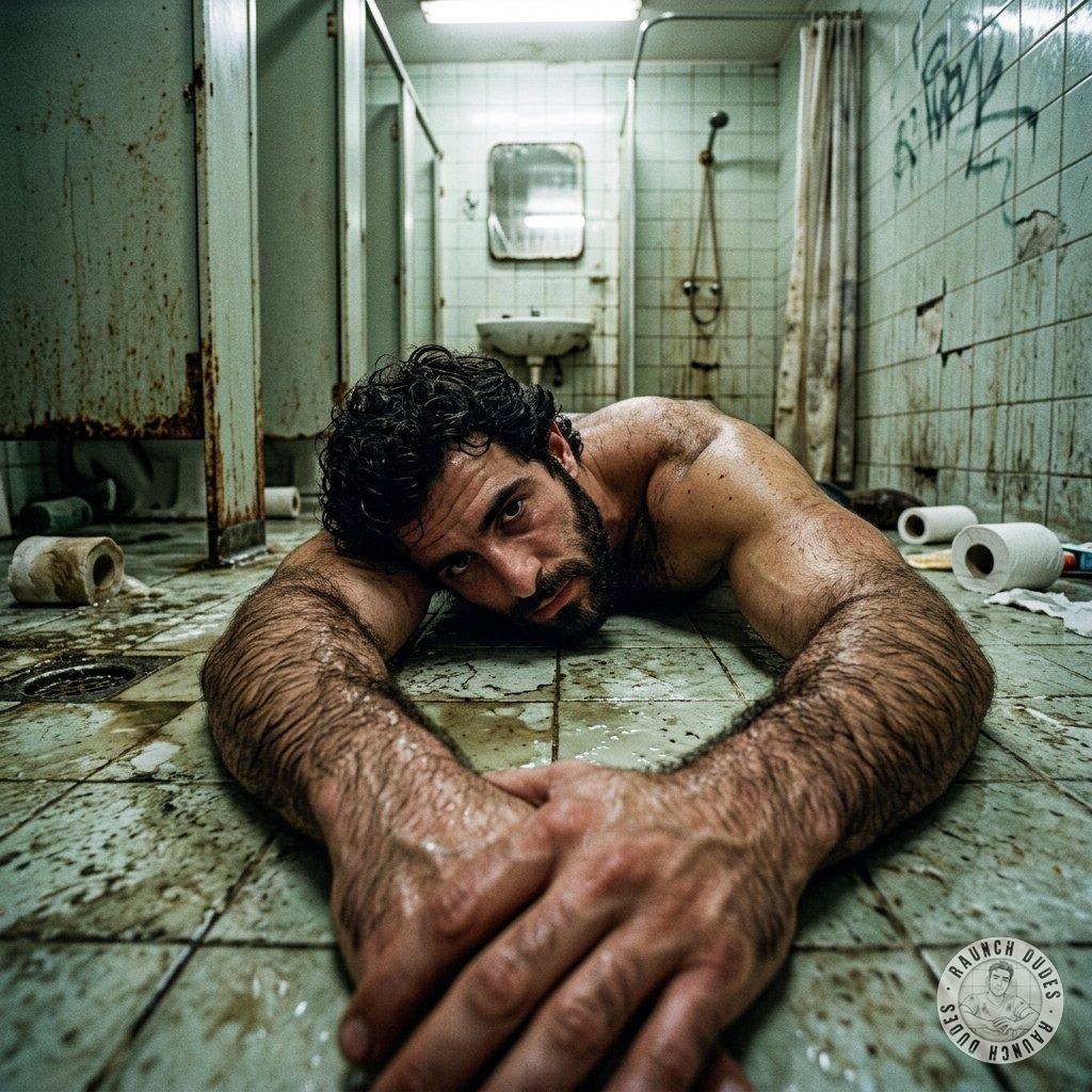 That filthy bathroom floor? Perfect for a hairy twink to get his ass dirty 😈💦 #gayscat #perverts #toilet #hairy