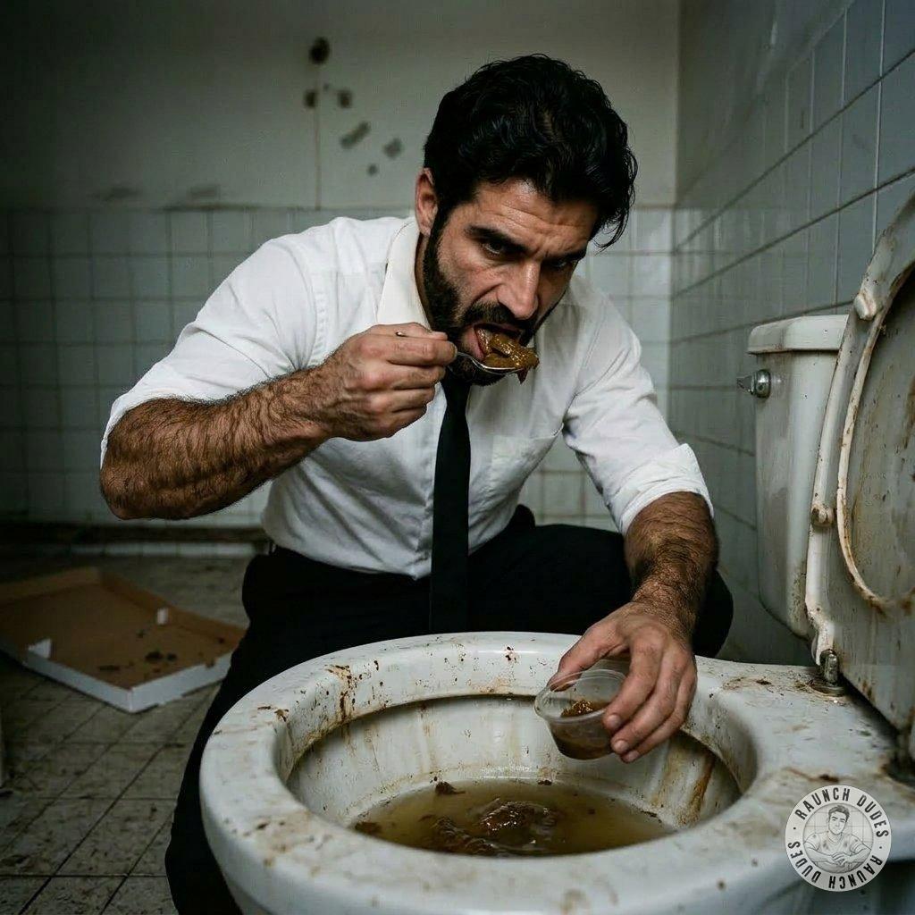That’s the ultimate devotion 😈💦 Who needs food when you’ve got love in every bite? #gayscat #perverts #toilet #submission