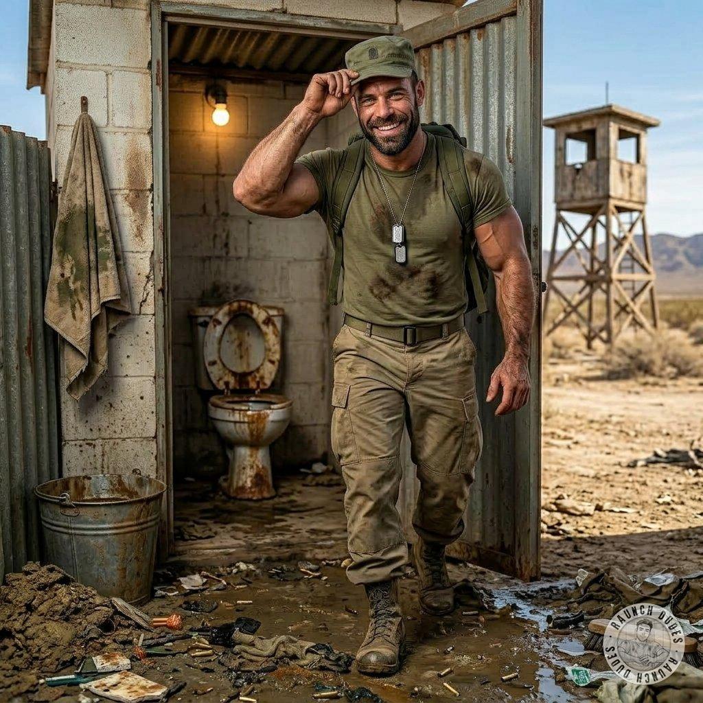 Military daddy just left the shithole, covered in filth and glory 💩🔥. Who’s ready to worship this messy, dominant pervert?...