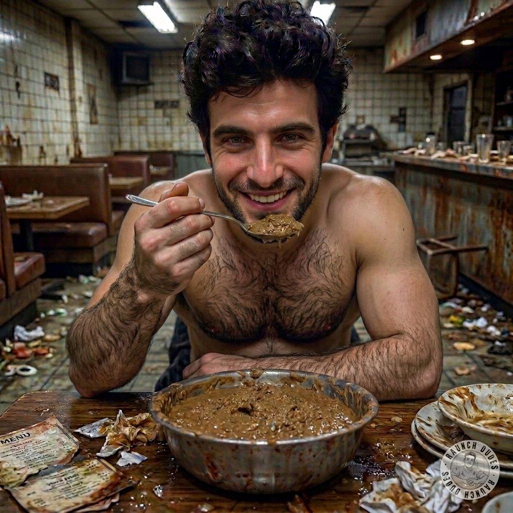 That furry hunk devours shit at a filthy diner like it’s a five-star meal 🤤💩 #gayscat #perverts #dirtynurses #hairy...