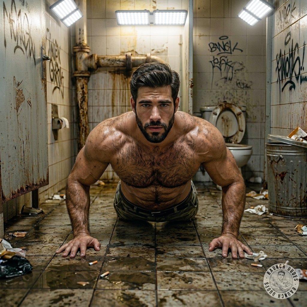 Dirty gym floors got nothing on this flex 💪🏽🔥 sweat dripping, muscles screaming, and that floor? *perfect* for a little...