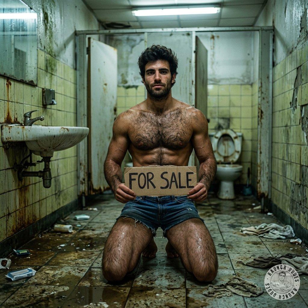Dirty floors, sticky tiles, and a hungry cock waiting to be worshipped 😈🔥 #escortboys #moneyslut #perverts #toilet #hairy