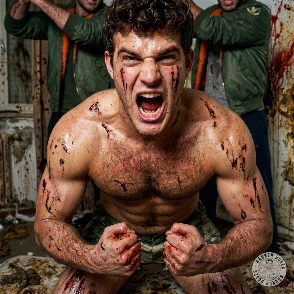 A masochistic boy gets brutally beaten by two sadistic skinheads #skinheads #brutal #rough #military #blood