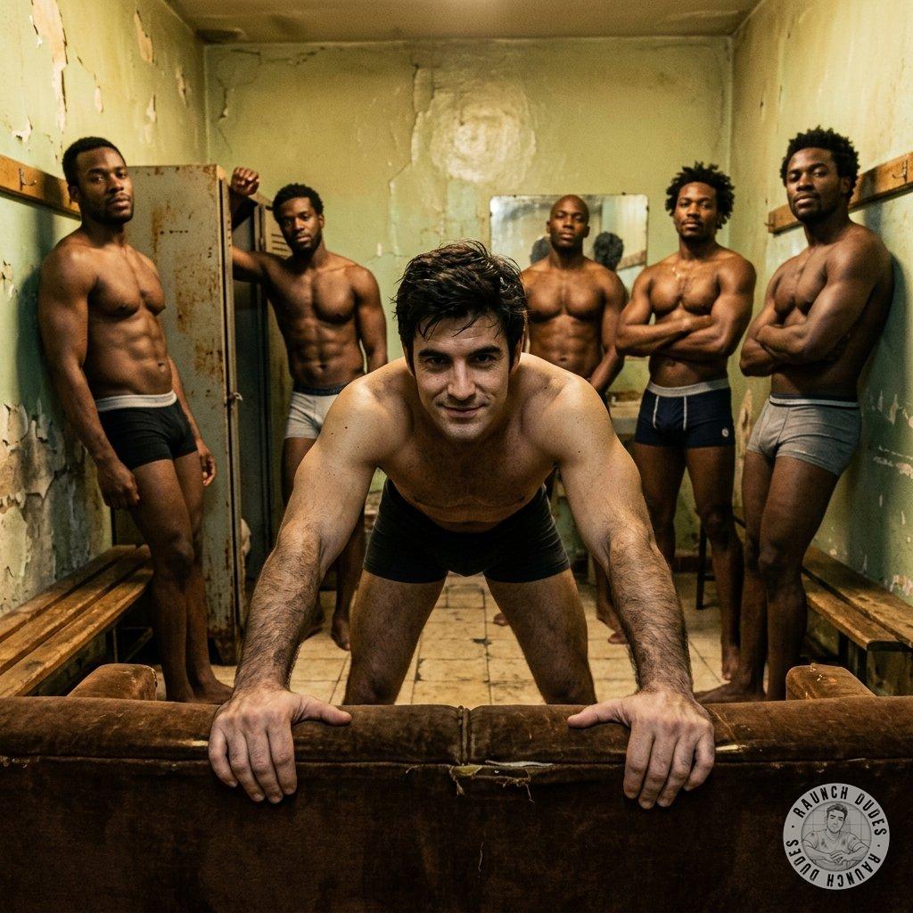 Six hungry cocks, one tight hole—who’s next? 🔥💦 #perverts #lockerroom #interracial #underwear #initiation