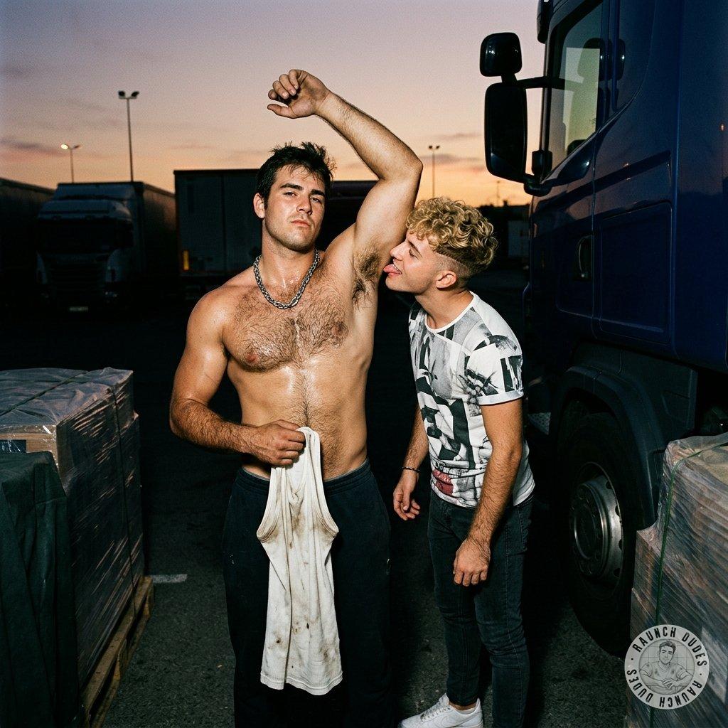 Dirty trucker pits call for a hungry tongue 🚛💦 no shame in that sweet, sweaty feast. Let the grime guide your lips, let the...