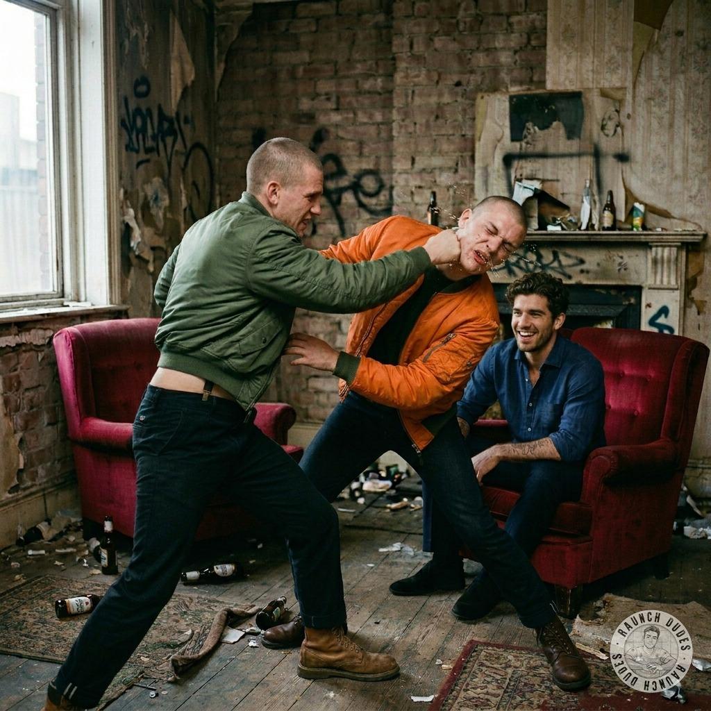 Rich boys love their private bloodsports 🩸💋 Two skinheads go at it raw, no rules, just fists and hunger. Who’s getting off...