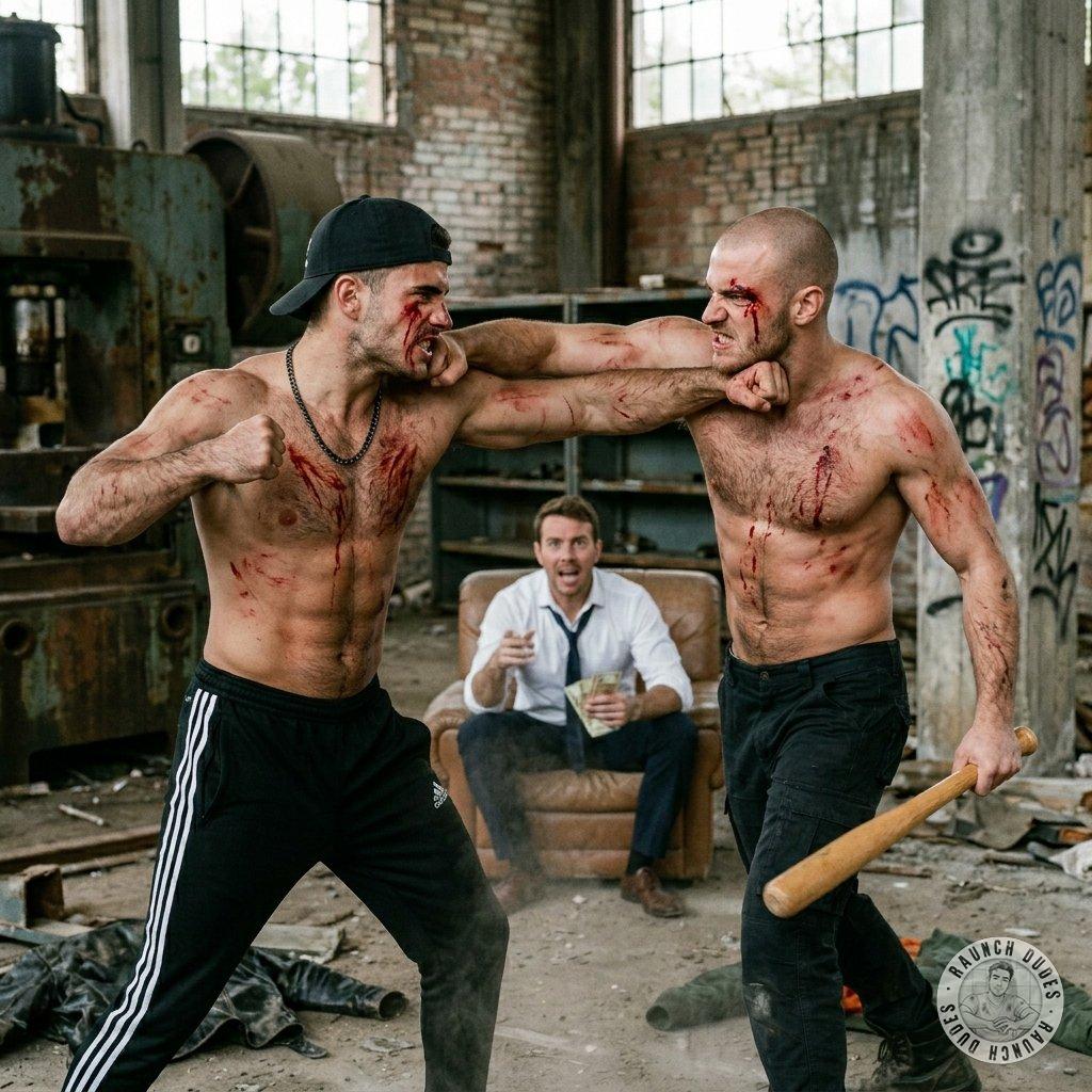 That rich pervert paid two guys to fight bloody in front of him 🔥💦 #brutal #blood #rough #street