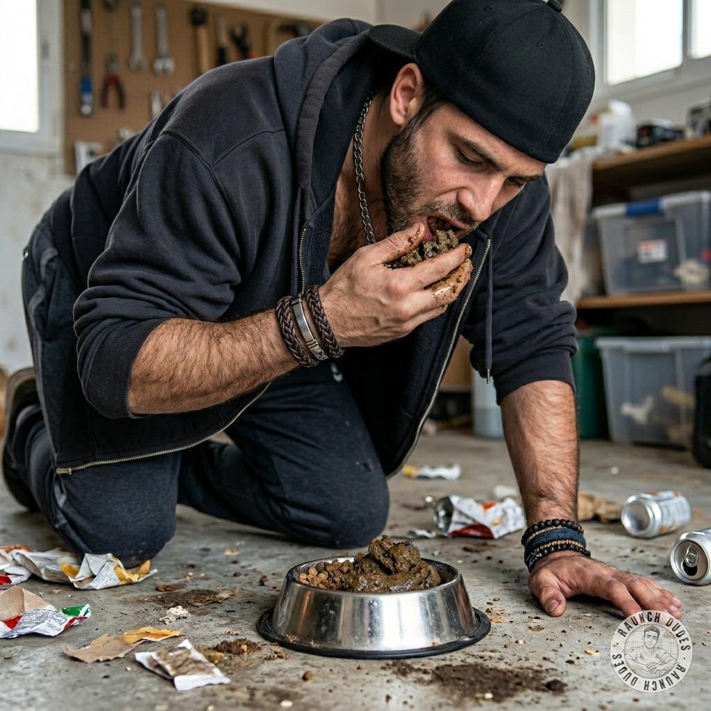 That hungry little slut just slurped shit from a dog bowl like it was a fucking gourmet meal 😈🐕💦 #gayscat #perverts #petplay...