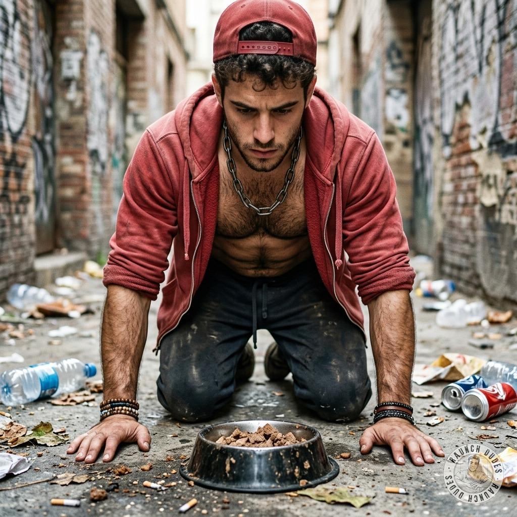 Fuck yeah, watch this twink shove dog shit straight down his throat 😈💦 #degradation #street #homeless #toys