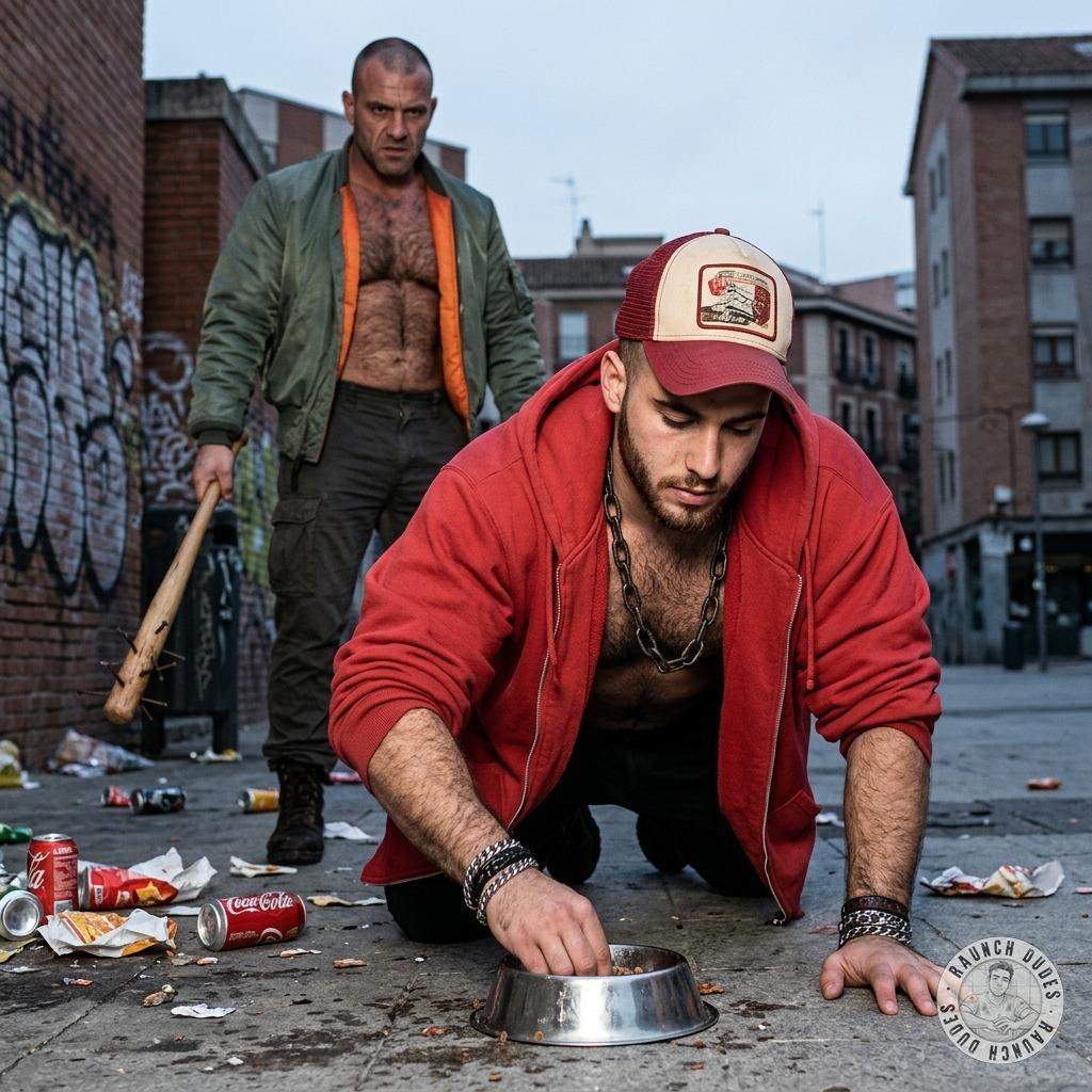 One skinhead forces a boy to eat from a bowl in the middle of the street, his face shoved in it while strangers watch. His...